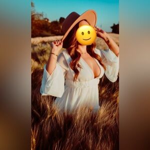 White bohemian western style flowy dress big flashy sleeves woman size s